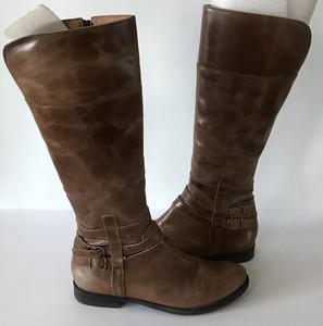 distressed knee high boots