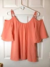 LOVERS + FRIENDS Women's Off The Shoulder Blouse Orange Polyester Size S