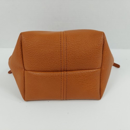 Anthropologie Faux Leather Tan Sling Mini Crossbody Double Handle Bag - Picture 11 of 14
