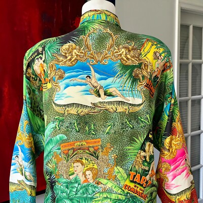 GIANNI VERSACE silk shirt Kings of the Jungle - Tarzan print
