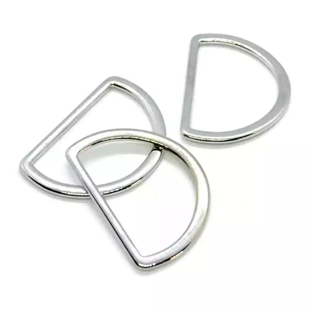 METAL D RING D RING D-RING SLIDERS SILVER 25mm 30mm