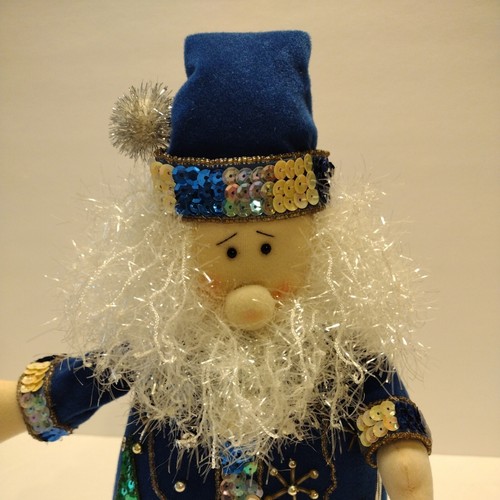 Vintage Classy Santa Blue and Silver Weighted 1990's Rare Approx 12" Tall - Picture 2 of 5