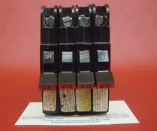 4- 20 Amp Federal Pacific NC 1/2" Thin 20A NC120 Single 1 Pole Stab-Lok Breakers