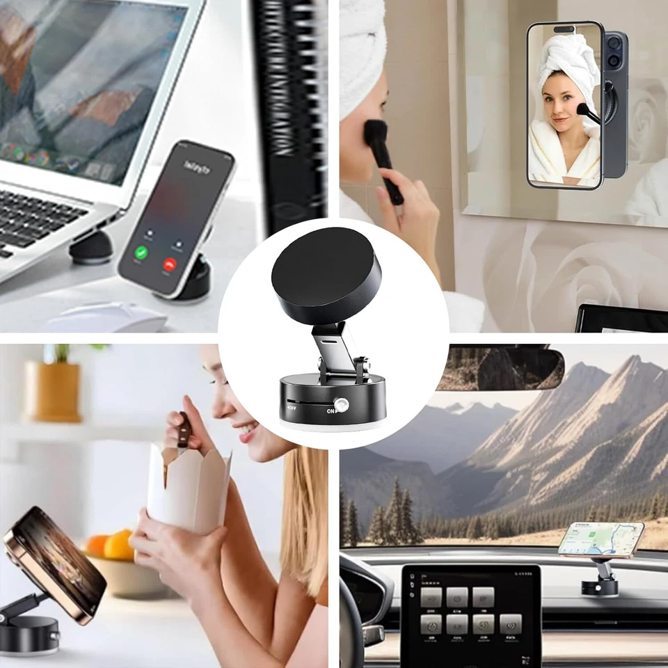 Soporte de teléfono magnético fuerte al vacío 360 con ventosa Soporte de coche Plegable Lote Foto 2 de 4
