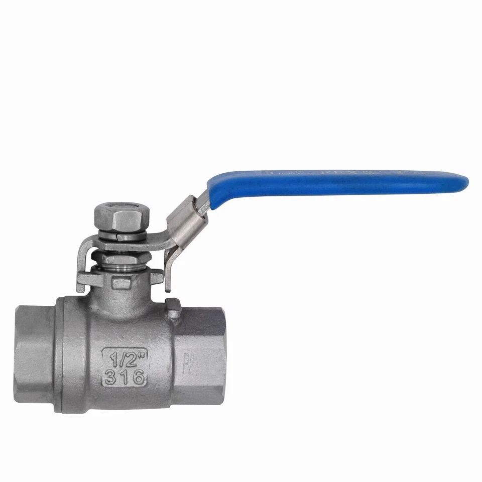 2P ,1/2" Ball Valve Full Port,316 Stainless Steel, 1000 WOG for Water, Oil,2PACK - Image 3 of 4