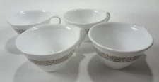 Vintage Corelle Corning Woodland Brown Hook Handle Coffee Cup Set Of 4