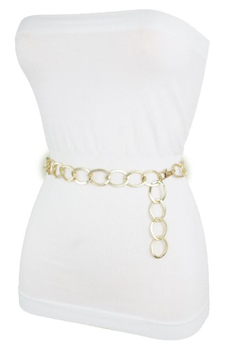 Mujeres Sexy Divertido Moda Cinturón Metal Dorado Grueso Cadena Eslabones Talla Grande XL XXL 1xl 2x - Imagen 17 de 24
