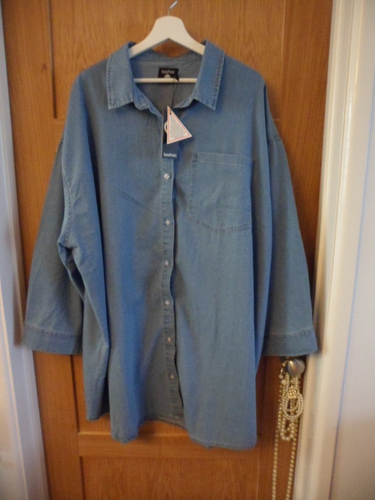BNWT SIZE 20 OVERSIZED DENIM SHIRT DRESS 38 LONG