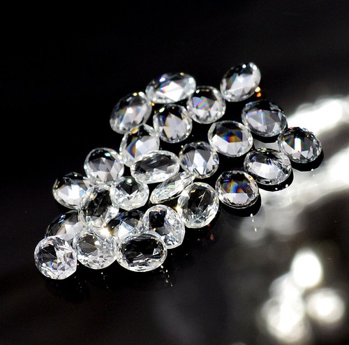 Natural White Sapphire Oval Rose Cut 4x3 mm Lot 25 Pcs Calibrated Loose Gemstone - Picture 4 of 4
