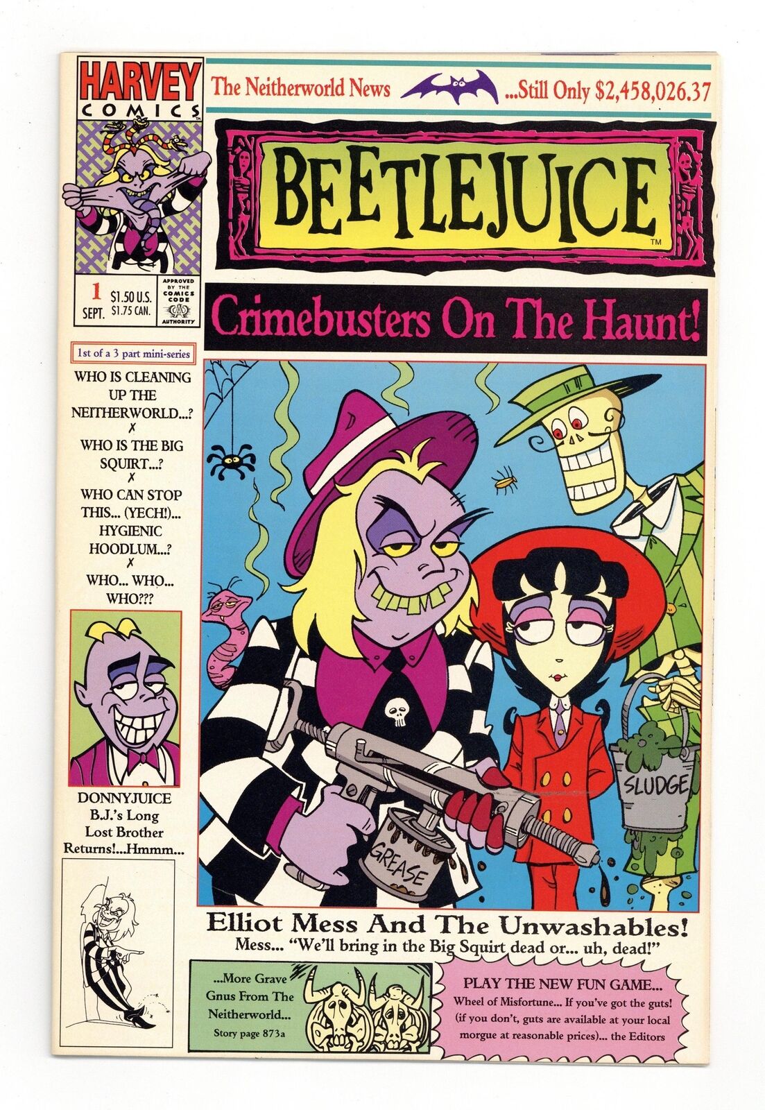 Beetlejuice Crimebusters on the Haunt #1 FN/VF 7.0 1992