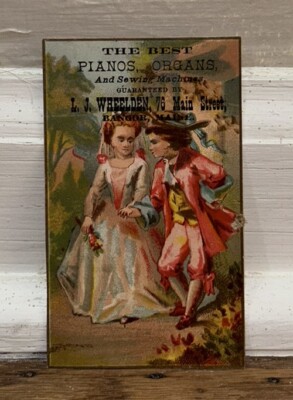 Victorian Trade Card The Golden Eagle Boy Ice Skating Madison Street Chicago Dog
