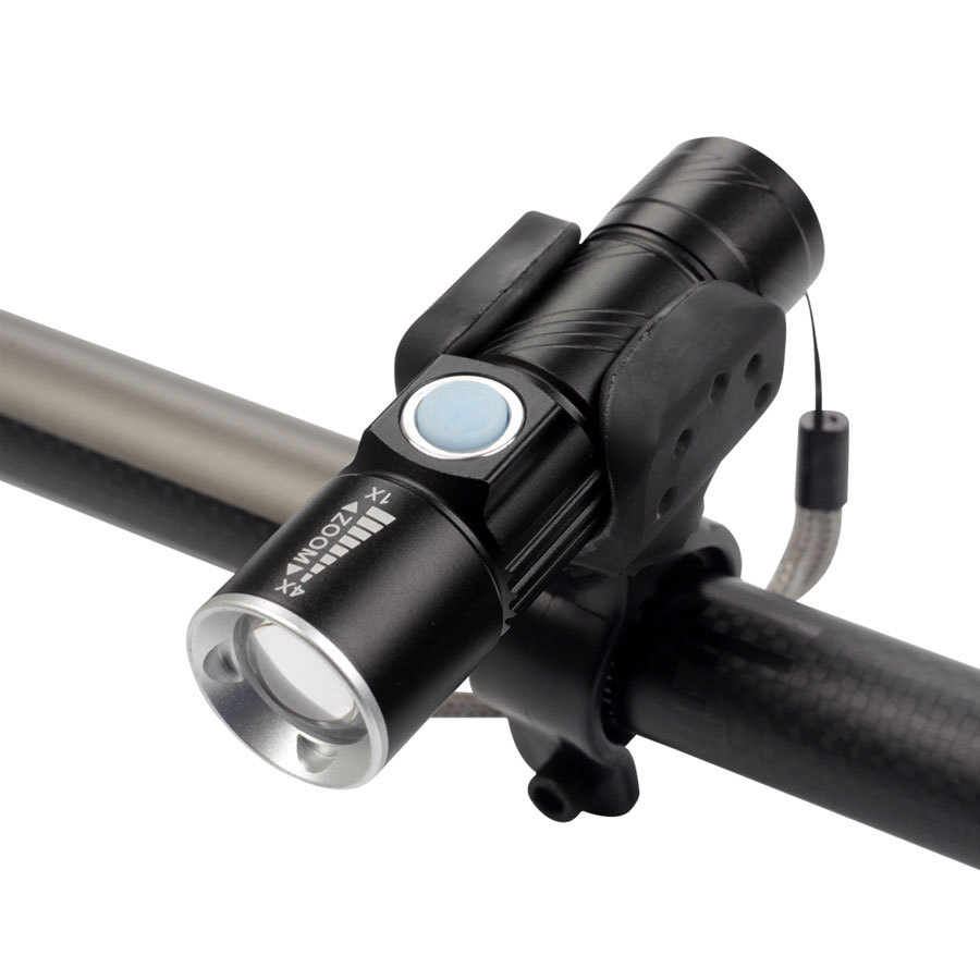 Kit Luce LED Bici Anteriore E Posteriore – Ricaricabile USB, Nera, Alluminio, Resistente All'acqua