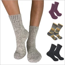 100% Organic Virgin Wool Thick Socks, Sizes 6-11.5 for Men and Women