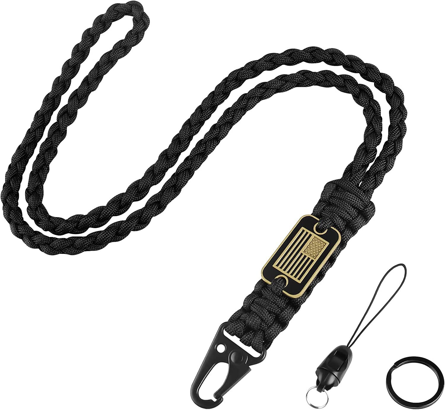 Key Lanyard Neck Lanyard Phone Lanyard Credential Holder Strap Paracord Lanyard