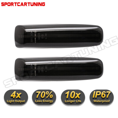 サイドリーダー For 1989-1996 Nissan 300ZX Z32 Fairlady Smoke LED Side Marker Turn