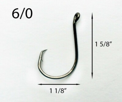 PACK OF 25 Size 6/0 TACKLEWORKS Offset Circle Fishing Hooks 7384