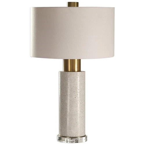 Uttermost Vaeshon Concrete Crystal and Iron Table Lamp in Bleach Wash and White - Picture 1 of 7