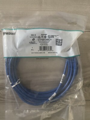 Panduit UTPSP7BUY 7Ft TX6 Plus UTP RJ45 to RJ45 Cat.6 Class E Blue Patch Cord