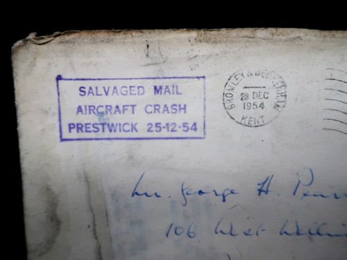 1954 Salvaged Mail Flugzeugabsturz Prestwick 25-12-54, Weihnachtskarte - Bild 6 von 6