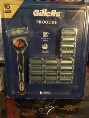 GILLETTE PROGLIDE ANTI-FRICTION 5 BLADES ENHANCED LUBRASTRIP 16 CARTRIDGES