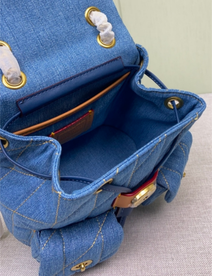 COACH Tabby Quilted Backpack Denim Blue CZ747 Outlet NEW | eBay