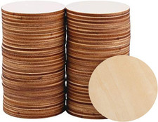 60 Pack 3 Inch Unfinished Wood Circles, Wooden Cutouts for Crafts