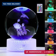 3D Hummingbird Gifts For Women with Rose Crystals Ball - Hummingbird Figurines D