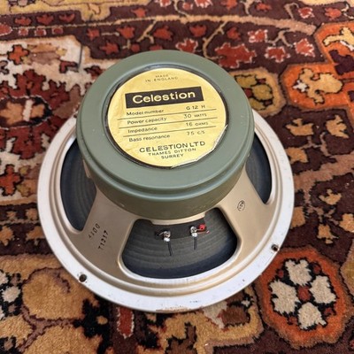 Vintage 1971 Celestion Greenback G12H 30 W 16 Ohm 75 hZ T1217 12'' Lautsprecher * Coil Rub