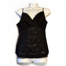 Vintage CASADEI Lace Camisole Top Sz M/L Stretchy Coquette Whimsigoth Fairycore