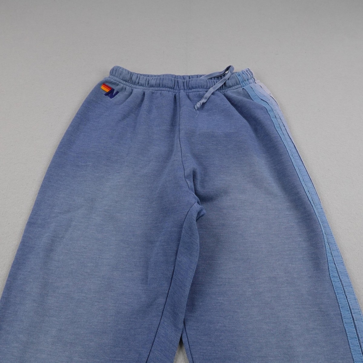Aviator Nation Pants Womens Medium Blue Joggers Sweats Sweatpants 5 Stripe Faded View 2
