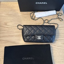 Chanel Classic Sunglasses Case with Chain Quilted Caviar