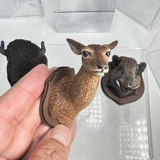 Three Piece Artisan Dollhouse Miniature Taxidermy Animal Heads 1:12 Scale LSG04
