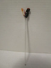 Murano Glass Rooster 8" Cocktail Swizzle Stick
