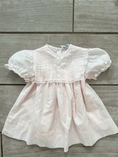 Carriage Boutique Vintage Baby Dress Soft Pink 24M 1960s Heirloom Smocked