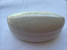 Coach Signature Monogram Off White Hard LARGE Clamshell Sunglass Case