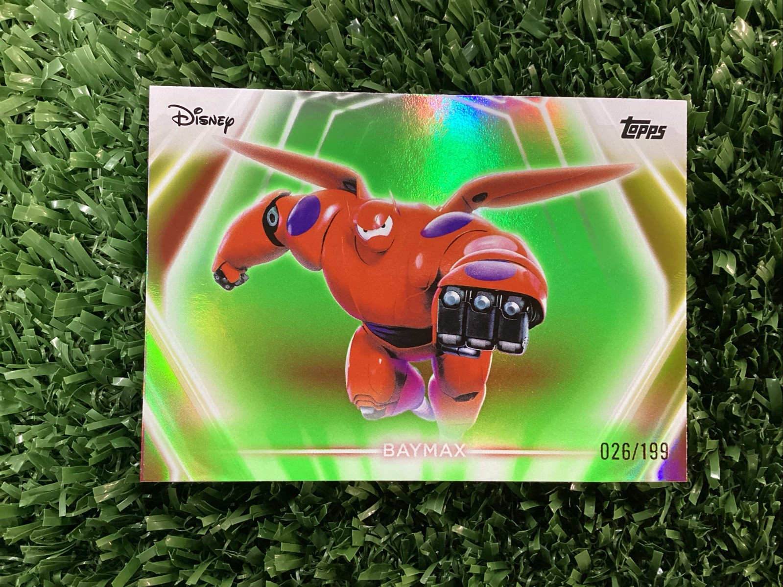 Baymax 2026 Topps Disney Neon #125 Green Rainbow Foil /299 Big Hero 6 Free Ship!