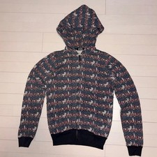 Hysteric Glamour Y2K Logo Pattern Hoodie S Unisex Full Zip Slim Fit