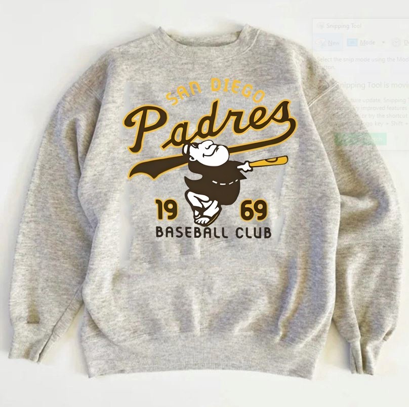 Vintage San Diego Padres baseball club 1969 crewneck sweatshirt KV31575