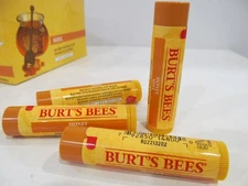 New/Sealed BURT'S BEES Lot/4 Full Size .15oz HONEY MOISTURIZING LIP BALM 4-Tubes
