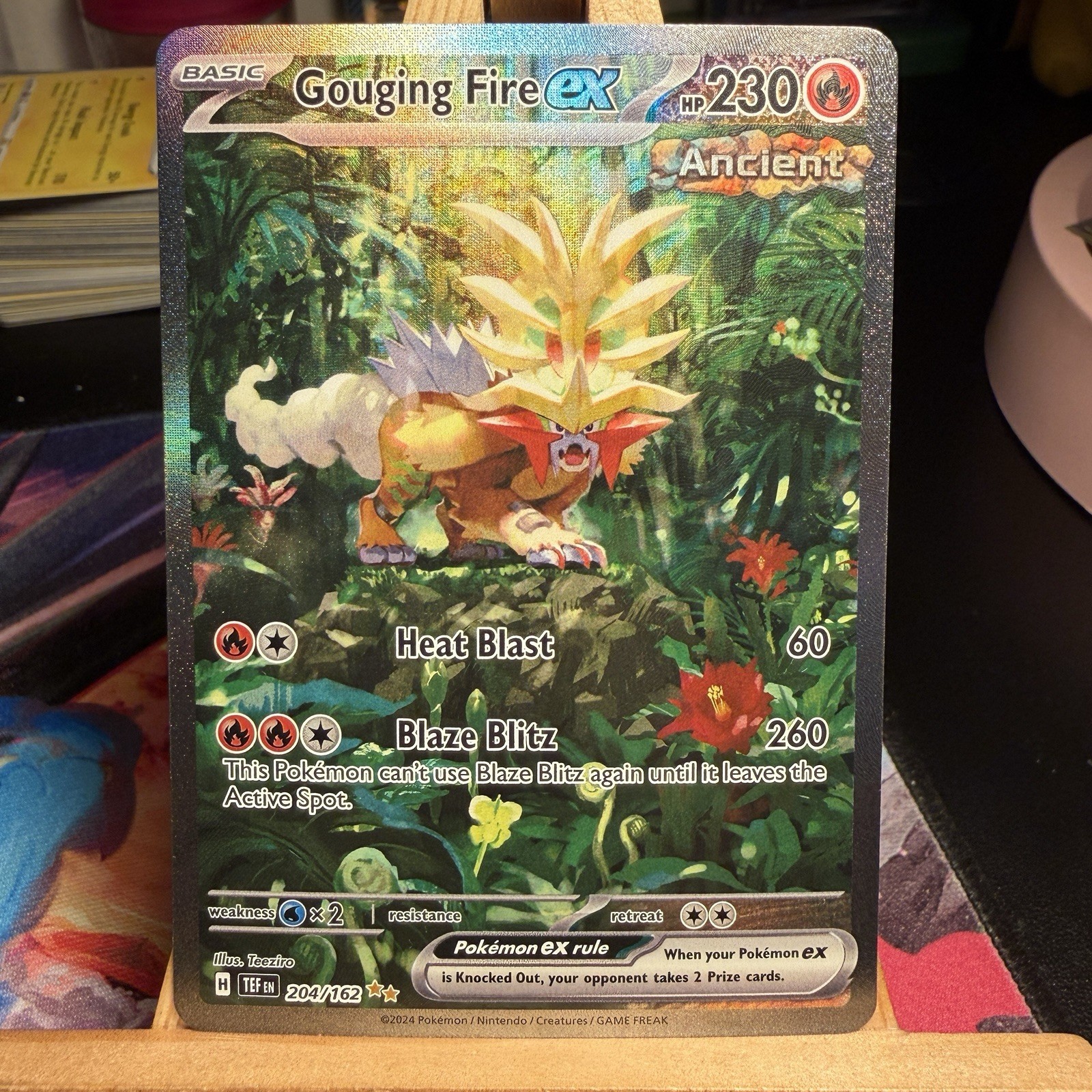 Gouging Fire ex 204/162 Temporal Forces Illustration Rare Holo Pokemon TCG MINT