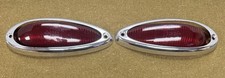 Swf Porsche 356 Left And Right Tail Light Lenses And Chrome Bezels Swf 3260