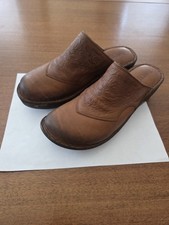 Born Leather Floral Embossed Clogs Women's 9 Western Boho Artsy Shoes