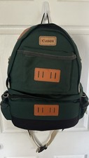 Vintage Canon Professional Camera Backpack Canvas Travel Bag Green