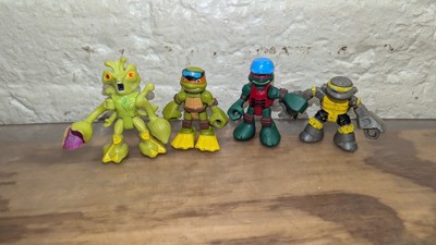 TMNT Half Shell Heroes 2.5'' Mini Figures Lot Of 4 Metal Head, Snakeweed, ECT.