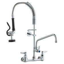 VEVOR Commercial Faucet with Pre-Rinse Sprayer, 25" Height, 8" Center, 12" Swing