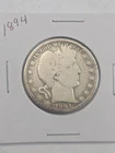 1894 **P** BARBER SILVER HALF DOLLAR ***NICE COIN!***  FREE SHIPPING! C1877