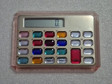 VTG Jewel Handheld Electronic Calculator Gems 1980s - Pink Trim - Tested-READ 