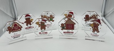 Gingerbread House Baking Contest Awards Best Decorated, Christmas Set Of 8 NEW