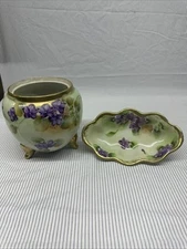 Vintage Porcelain UNK Who Made Them Hand Painted Estate Sale Find