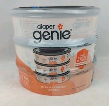 Diaper Genie Diaper Pail Round Refills,Clean Laundry Scent,3 Pk, 720 ct, Orange